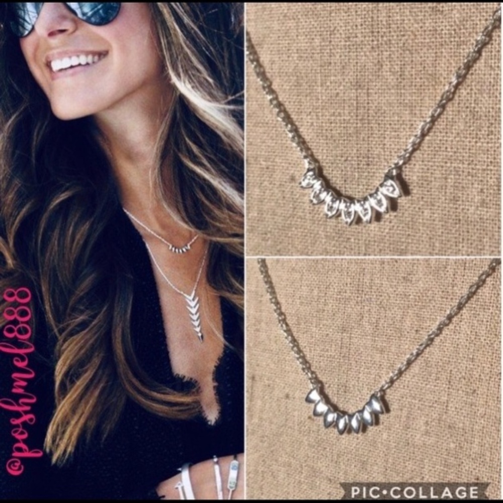 Stella & Dot | NWT Delicate Dainty Silver + Rhinestone Aurora Necklace R… - Picture 1 of 9